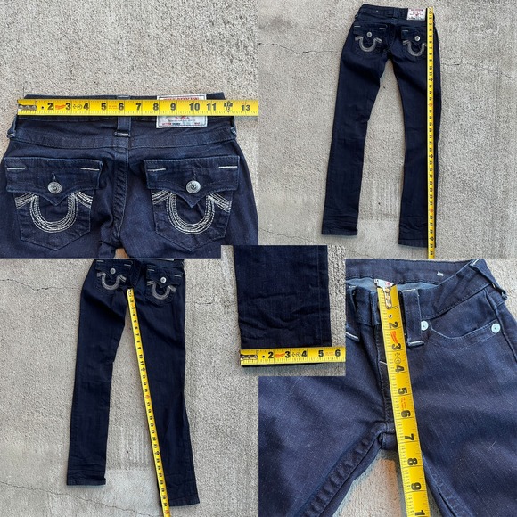 True Religion Skinny Jeans Dark Wash Denim Size 24 - Picture 6 of 6